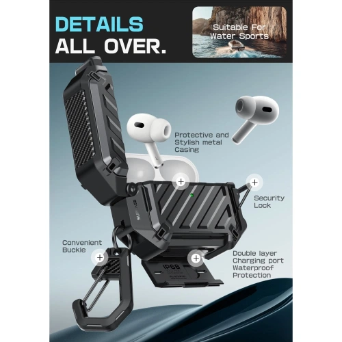 Etui Supcase Unicorn Beetle Pro MagSafe IP68 do Apple AirPods Pro 3 Black