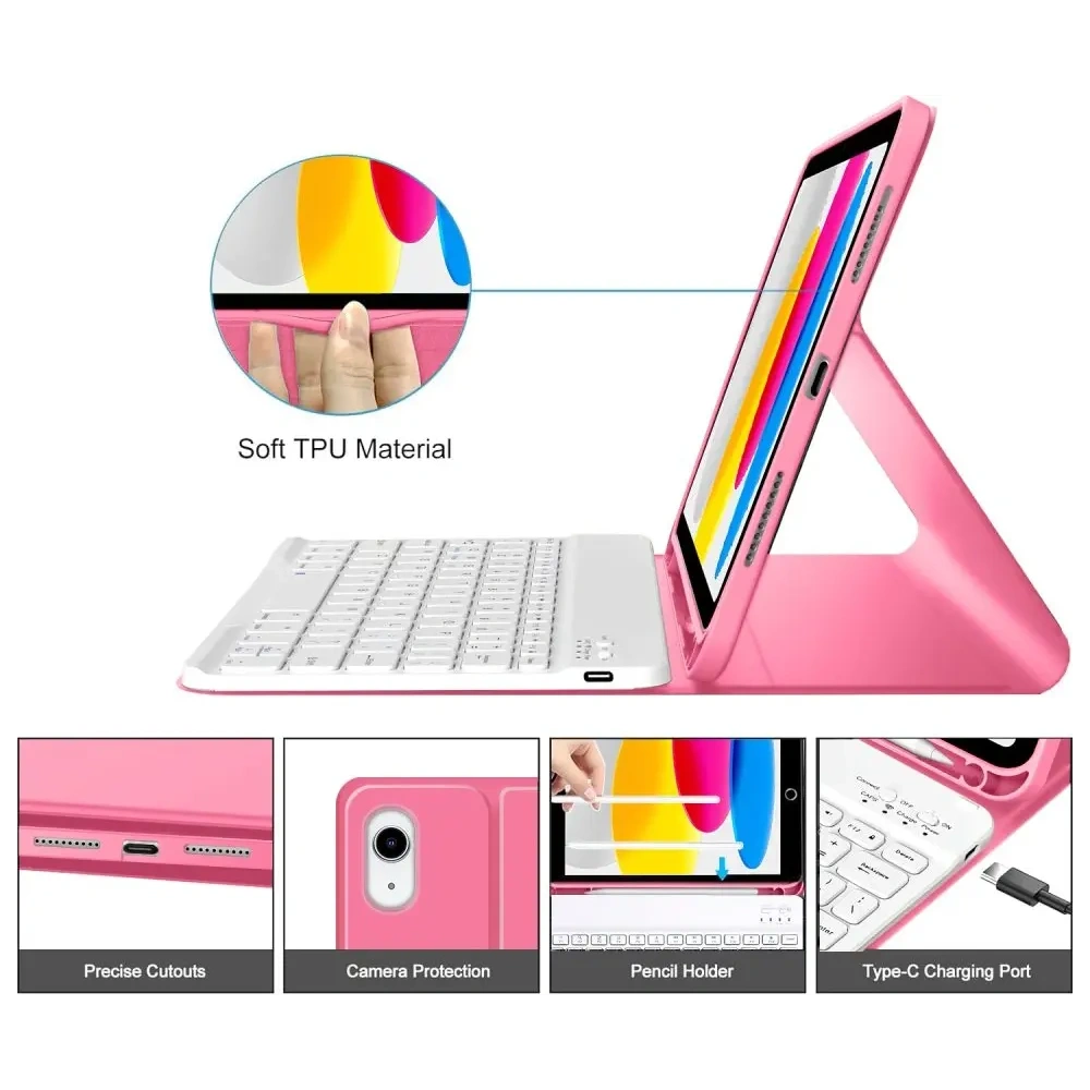 Etui Tech-Protect SmartCase Pen + Keyboard Apple iPad 10.9" 2022 / 11" 2025 Magenta Etui Tech-Protect SmartCase Pen + Keyboard Apple iPad 10.9" 2022 / 11" 2025 Magenta