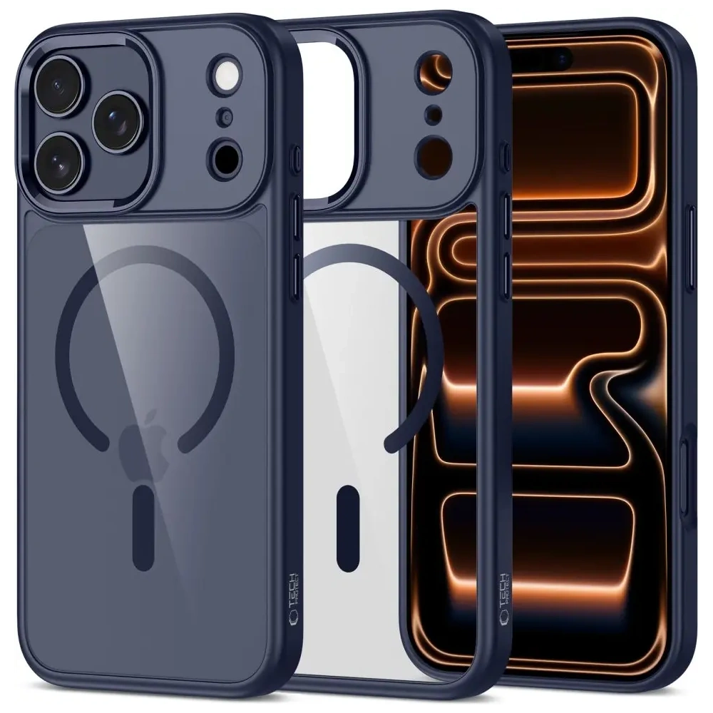 Etui Tech-Protect Magmat MagSafe do Apple iPhone 17 Pro Max Deep Blue/clear