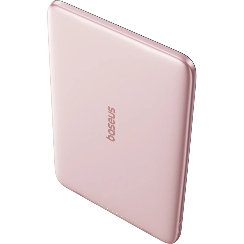 Powerbank Baseus PicoGo AM41 Ultra-Slim 5000mAh 20W kompatybilny z MagSafe + kabel Baseus Simple USB-C 60W 30cm różowy