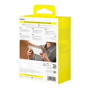 Powerbank Baseus EnerFill FM11 Ultra-Mini 10000mAh 22.5W kompatybilny z MagSafe + kabel Baseus Simple USB-C 20V 3A 30cm biały