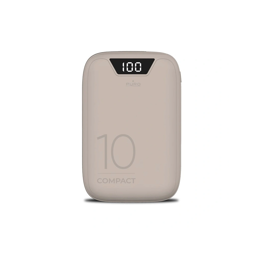 Hurtownia GSM - Powerbank PURO Compact 10000mAh, USB-A, USB-C, 15 W LED (Holubičí šedá) - PUR207GRY - {ean13} - Hurt
