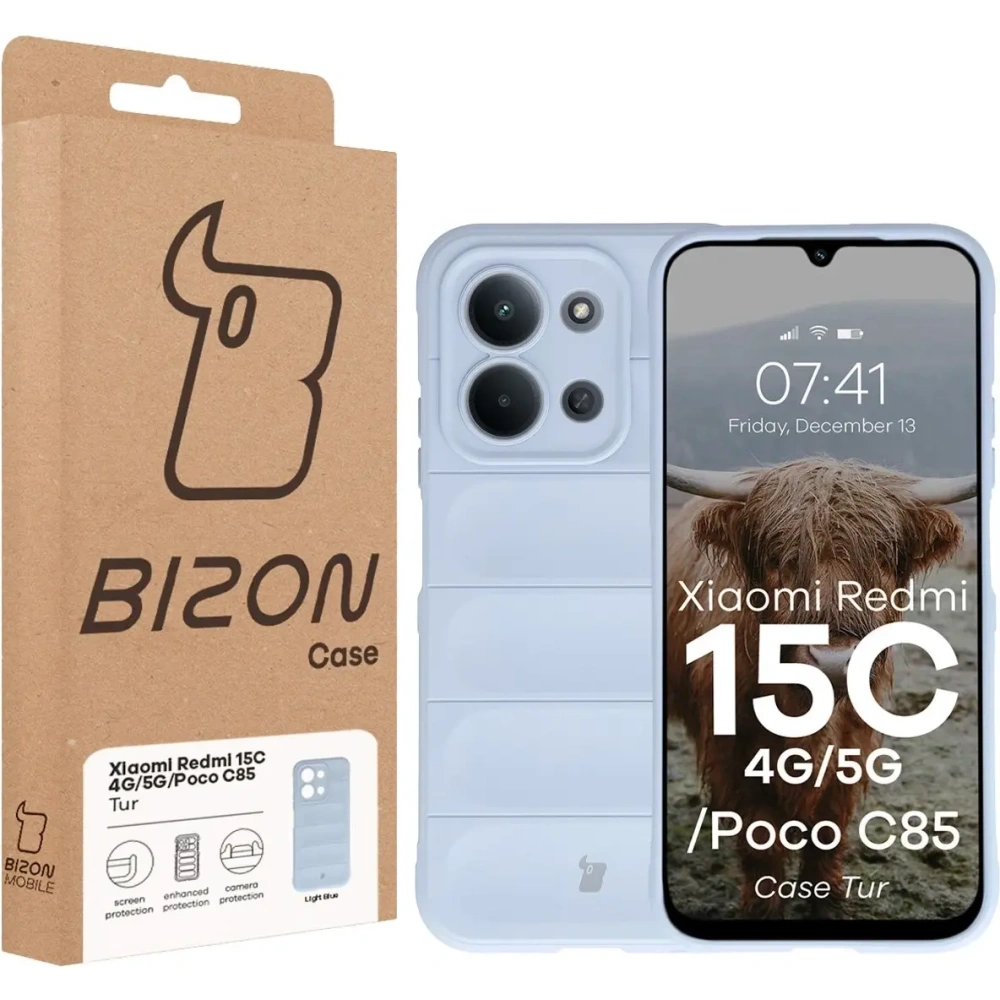 Pancerne etui Bizon Case Tur do Xiaomi Redmi 15C 4G / 5G / POCO C85 4G jasnoniebieskie Pancerne etui Bizon Case Tur do Xiaomi Redmi 15C 4G / 5G / POCO C85 4G jasnoniebieskie
