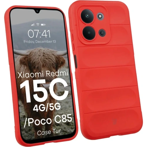 Pancerne etui Bizon Case Tur do Xiaomi Redmi 15C 4G / 5G / POCO C85 4G czerwone