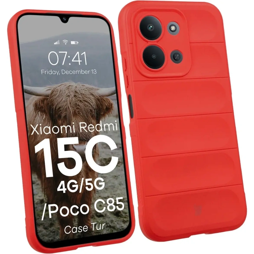 Pancerne etui Bizon Case Tur do Xiaomi Redmi 15C 4G / 5G / POCO C85 4G czerwone Pancerne etui Bizon Case Tur do Xiaomi Redmi 15C 4G / 5G / POCO C85 4G czerwone
