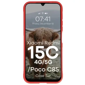 Pancerne etui Bizon Case Tur do Xiaomi Redmi 15C 4G / 5G / POCO C85 4G czerwone