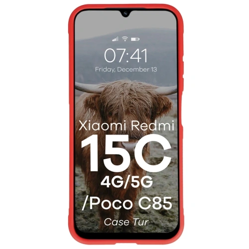 Pancerne etui Bizon Case Tur do Xiaomi Redmi 15C 4G / 5G / POCO C85 4G czerwone