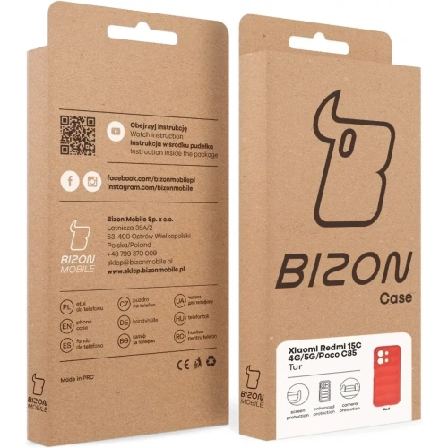 Pancerne etui Bizon Case Tur do Xiaomi Redmi 15C 4G / 5G / POCO C85 4G czerwone