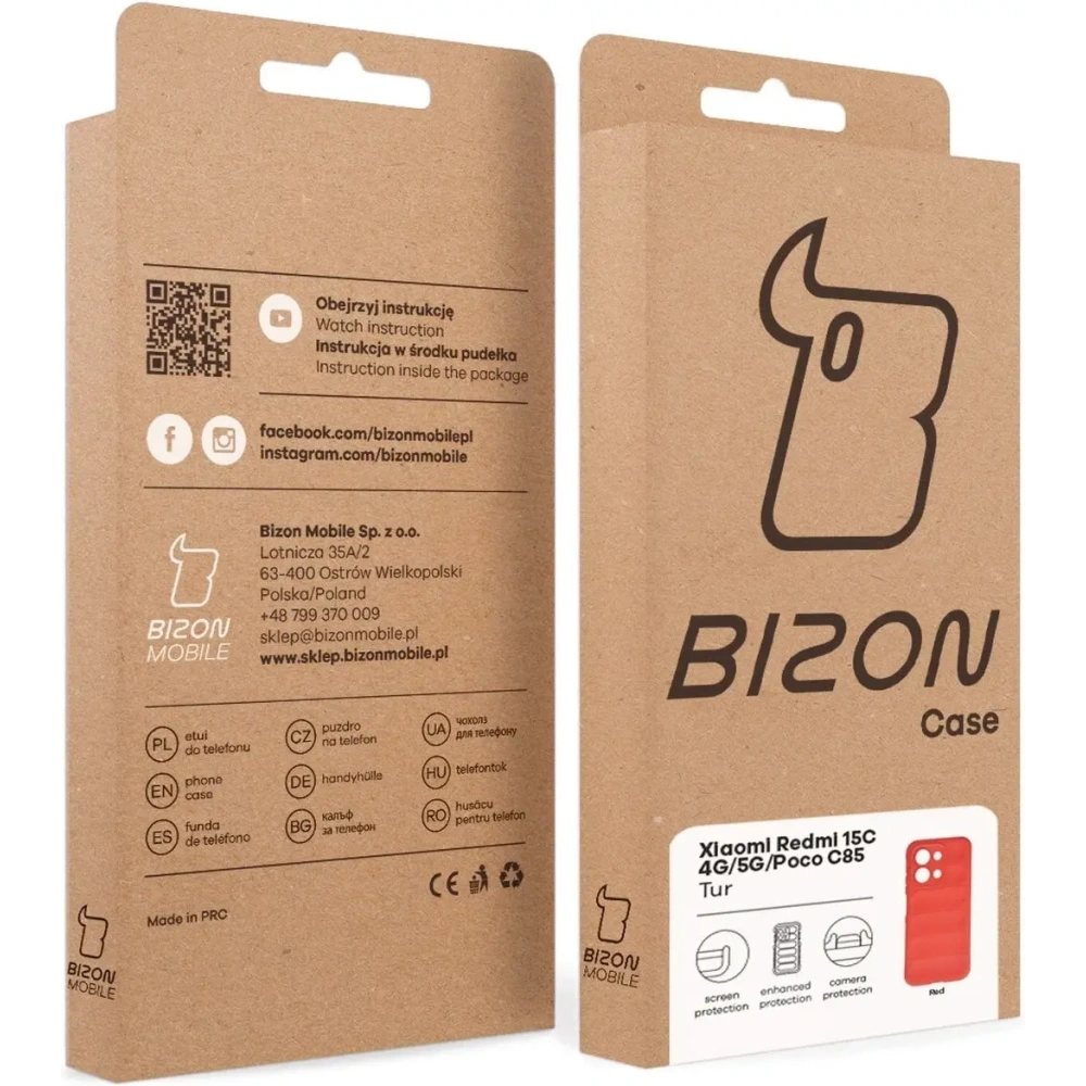 Pancerne etui Bizon Case Tur do Xiaomi Redmi 15C 4G / 5G / POCO C85 4G czerwone Pancerne etui Bizon Case Tur do Xiaomi Redmi 15C 4G / 5G / POCO C85 4G czerwone