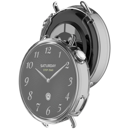 Etui z osłoną ekranu Bizon Case Watch Felipe do Xiaomi Watch S4 41mm przezroczyste