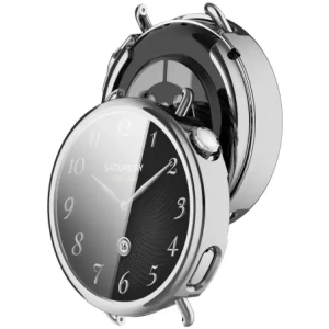 Etui z osłoną ekranu Bizon Case Watch Felipe do Xiaomi Watch S4 41mm srebrne