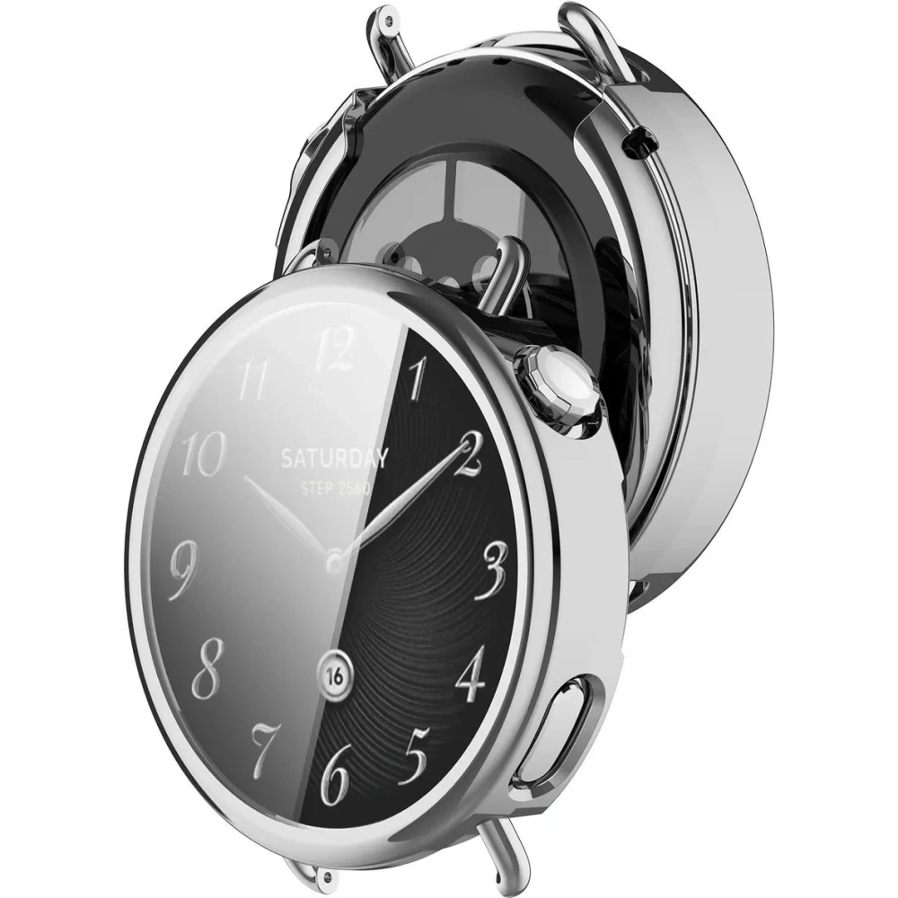 Etui z osłoną ekranu Bizon Case Watch Felipe do Xiaomi Watch S4 41mm srebrne Etui z osłoną ekranu Bizon Case Watch Felipe do Xiaomi Watch S4 41mm srebrne