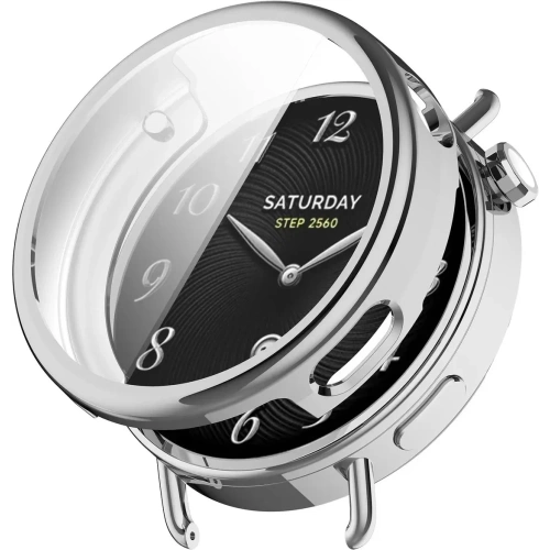 Etui z osłoną ekranu Bizon Case Watch Felipe do Xiaomi Watch S4 41mm srebrne