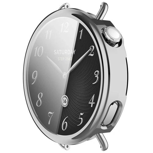 Etui z osłoną ekranu Bizon Case Watch Felipe do Xiaomi Watch S4 41mm srebrne