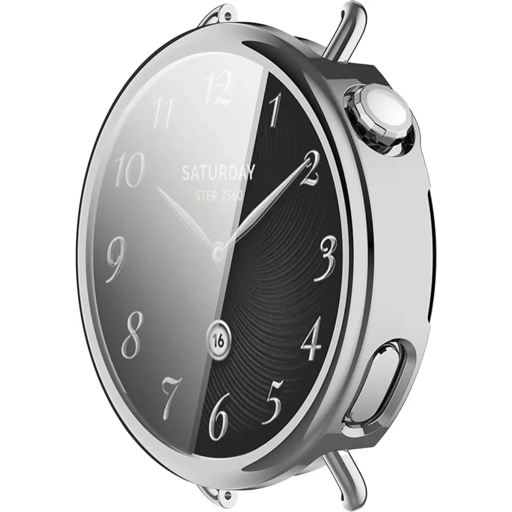 Etui z osłoną ekranu Bizon Case Watch Felipe do Xiaomi Watch S4 41mm srebrne Etui z osłoną ekranu Bizon Case Watch Felipe do Xiaomi Watch S4 41mm srebrne