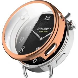 Etui z osłoną ekranu Bizon Case Watch Felipe do Xiaomi Watch S4 41mm różowozłote