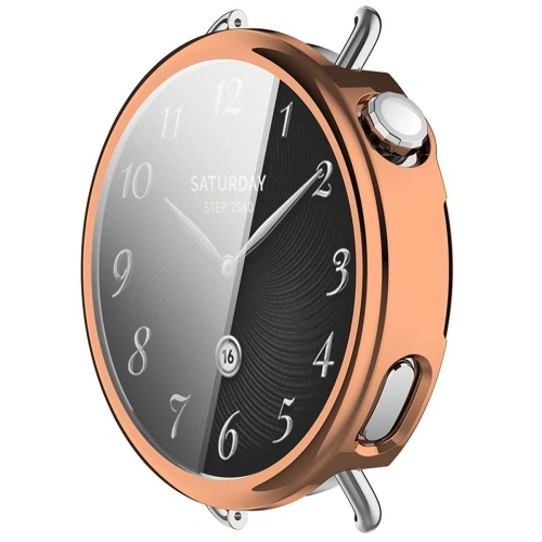 Etui z osłoną ekranu Bizon Case Watch Felipe do Xiaomi Watch S4 41mm różowozłote