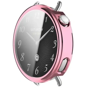Etui z osłoną ekranu Bizon Case Watch Felipe do Xiaomi Watch S4 41mm różowe