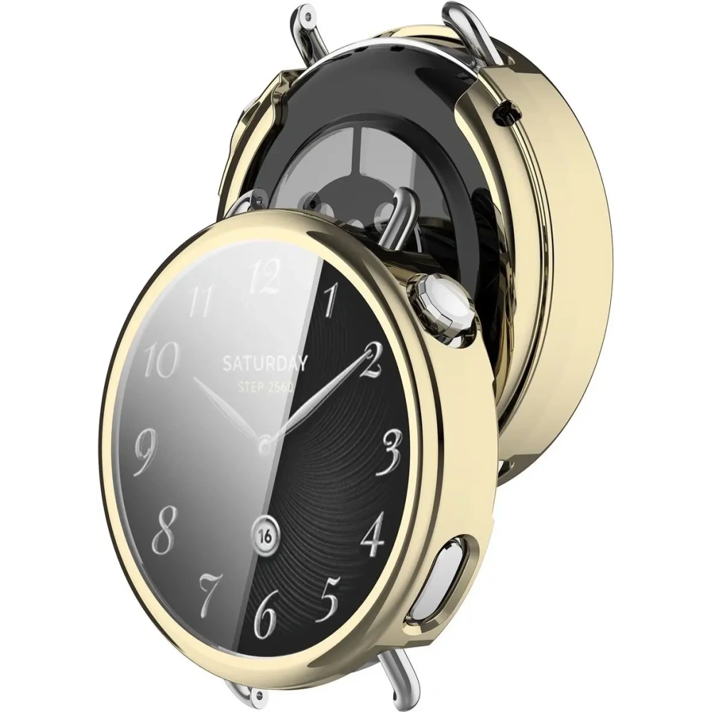 Etui z osłoną ekranu Bizon Case Watch Felipe do Xiaomi Watch S4 41mm złote Etui z osłoną ekranu Bizon Case Watch Felipe do Xiaomi Watch S4 41mm złote