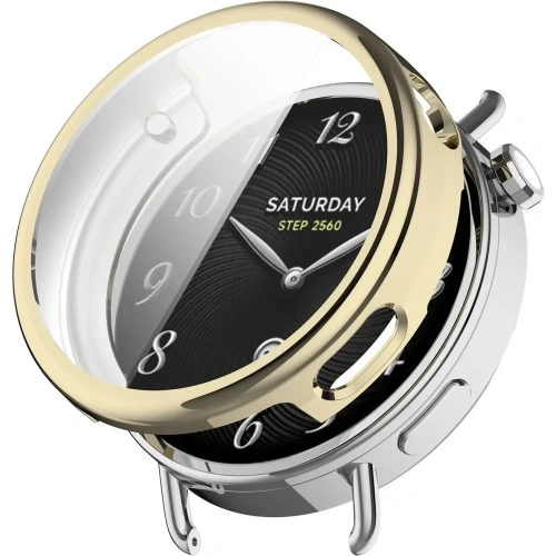 Etui z osłoną ekranu Bizon Case Watch Felipe do Xiaomi Watch S4 41mm złote