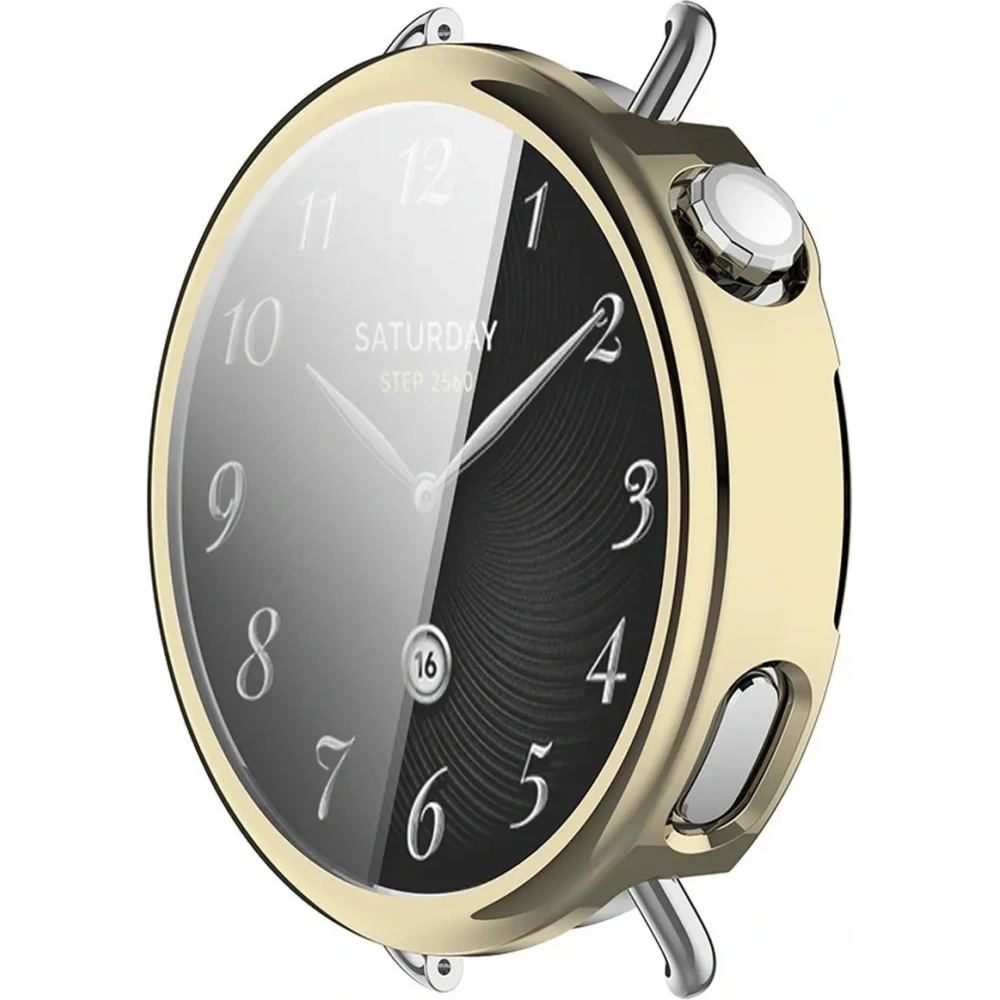 Etui z osłoną ekranu Bizon Case Watch Felipe do Xiaomi Watch S4 41mm złote Etui z osłoną ekranu Bizon Case Watch Felipe do Xiaomi Watch S4 41mm złote