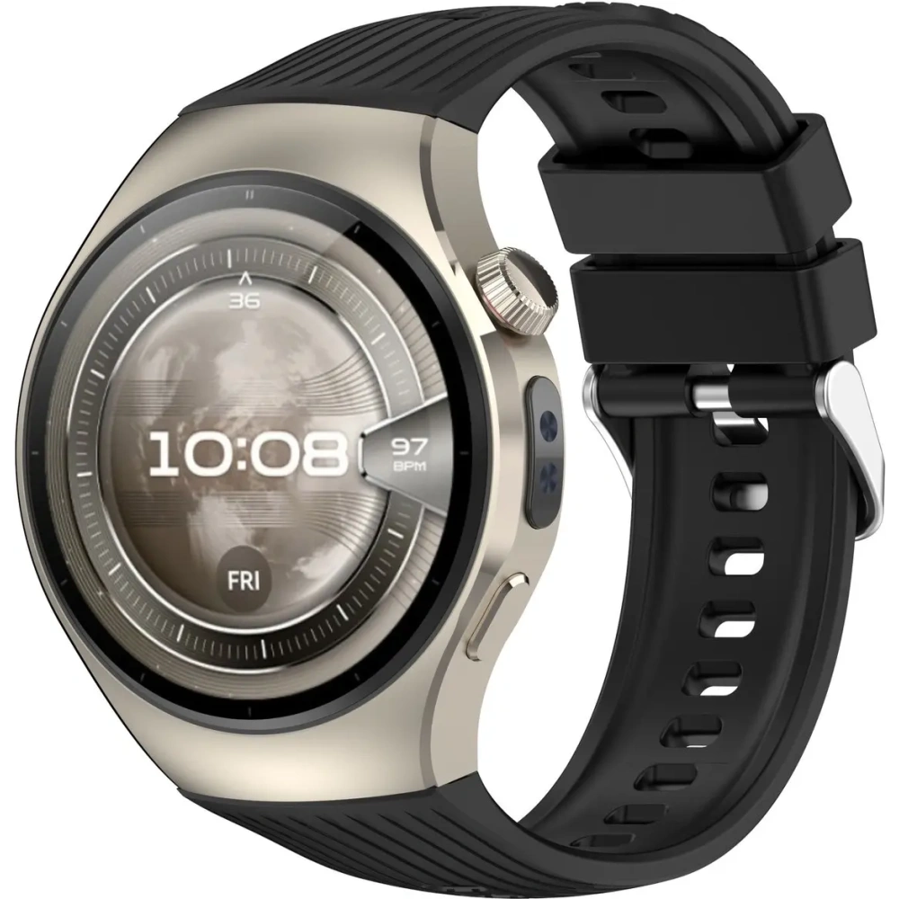 Silikonowy pasek Bizon Strap Watch Silicone T do Huawei Watch 5 42mm czarny