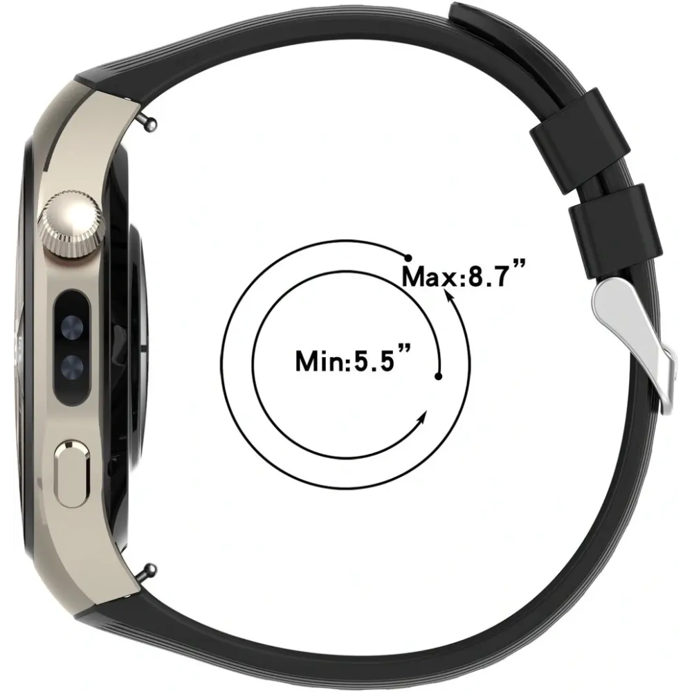 Silikonowy pasek Bizon Strap Watch Silicone T do Huawei Watch 5 42mm czarny