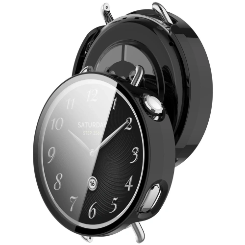 Etui ze szkłem do zegarka Bizon Case+Glass Watch do Xiaomi Watch S4 41mm czarne