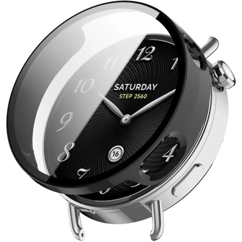 Etui ze szkłem do zegarka Bizon Case+Glass Watch do Xiaomi Watch S4 41mm czarne