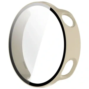 Etui ze szkłem do zegarka Bizon Case+Glass Watch do Xiaomi Watch S4 41mm beżowe