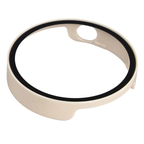 Etui ze szkłem do zegarka Bizon Case+Glass Watch do Xiaomi Watch S4 41mm beżowe