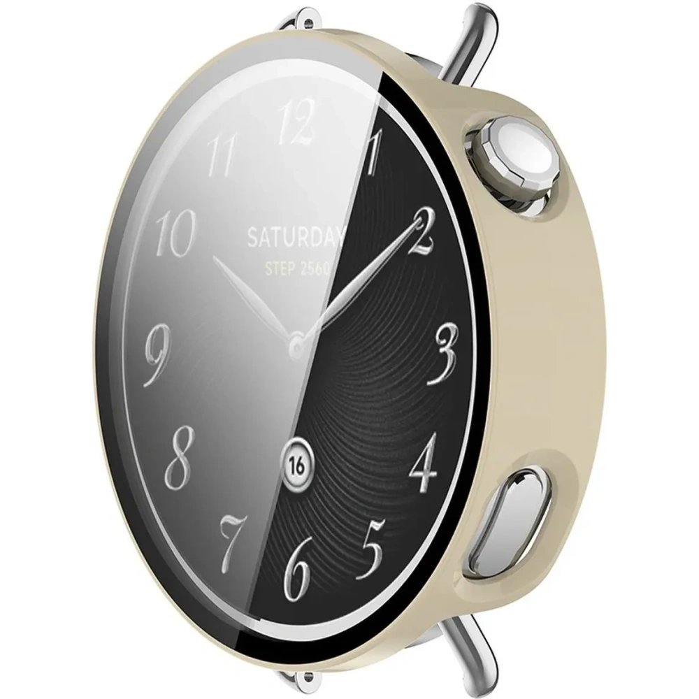 Etui ze szkłem do zegarka Bizon Case+Glass Watch do Xiaomi Watch S4 41mm beżowe Etui ze szkłem do zegarka Bizon Case+Glass Watch do Xiaomi Watch S4 41mm beżowe