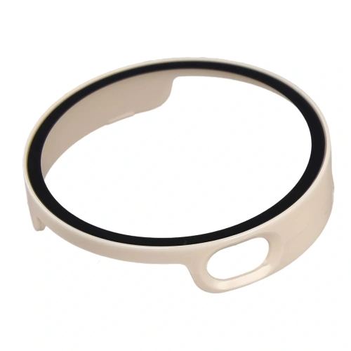 Etui ze szkłem do zegarka Bizon Case+Glass Watch do Xiaomi Watch S4 41mm beżowe