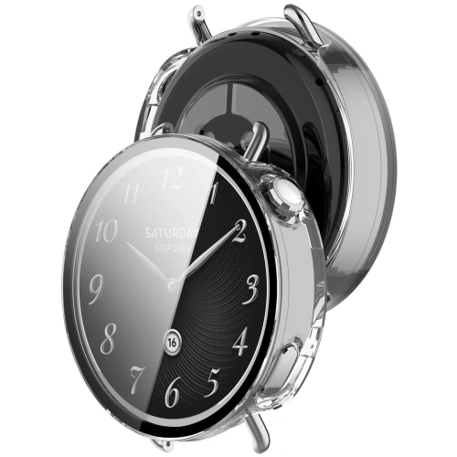 Etui ze szkłem do zegarka Bizon Case+Glass Watch do Xiaomi Watch S4 41mm przeźroczyste