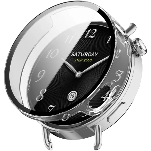 Etui ze szkłem do zegarka Bizon Case+Glass Watch do Xiaomi Watch S4 41mm przeźroczyste