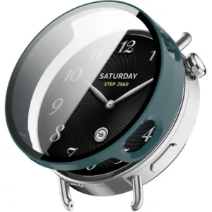 Etui ze szkłem do zegarka Bizon Case+Glass Watch do Xiaomi Watch S4 41mm zielone