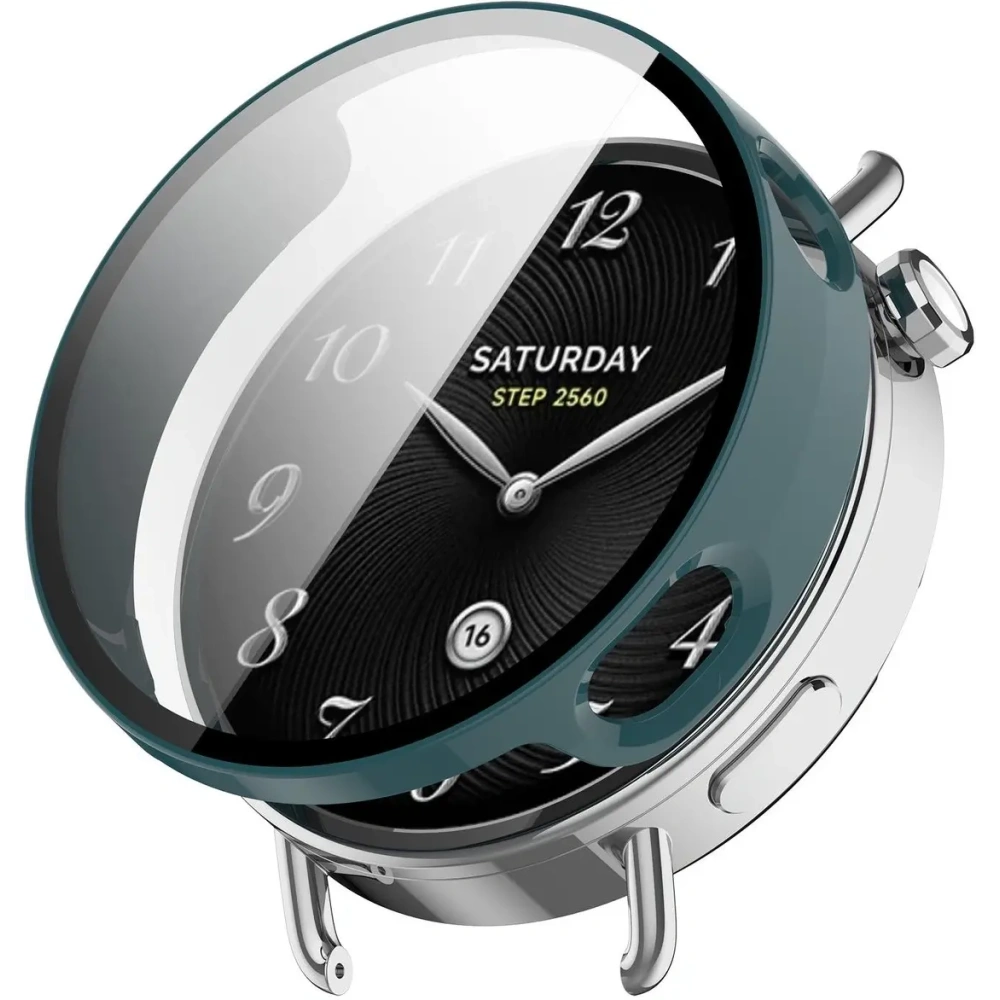 Etui ze szkłem do zegarka Bizon Case+Glass Watch do Xiaomi Watch S4 41mm zielone Etui ze szkłem do zegarka Bizon Case+Glass Watch do Xiaomi Watch S4 41mm zielone