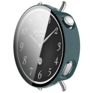 Etui ze szkłem do zegarka Bizon Case+Glass Watch do Xiaomi Watch S4 41mm zielone