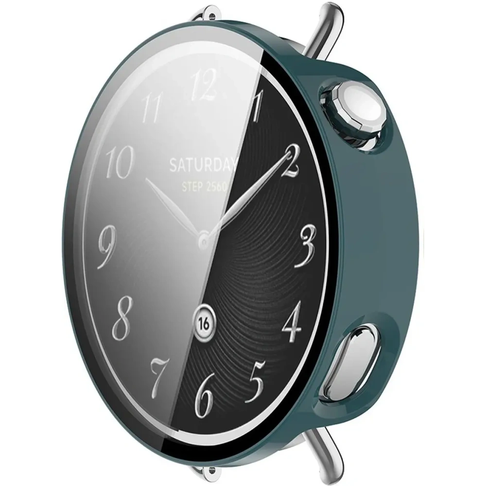 Etui ze szkłem do zegarka Bizon Case+Glass Watch do Xiaomi Watch S4 41mm zielone Etui ze szkłem do zegarka Bizon Case+Glass Watch do Xiaomi Watch S4 41mm zielone