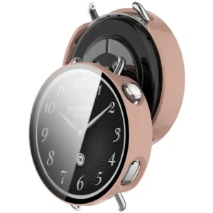 Etui ze szkłem do zegarka Bizon Case+Glass Watch do Xiaomi Watch S4 41mm różowe