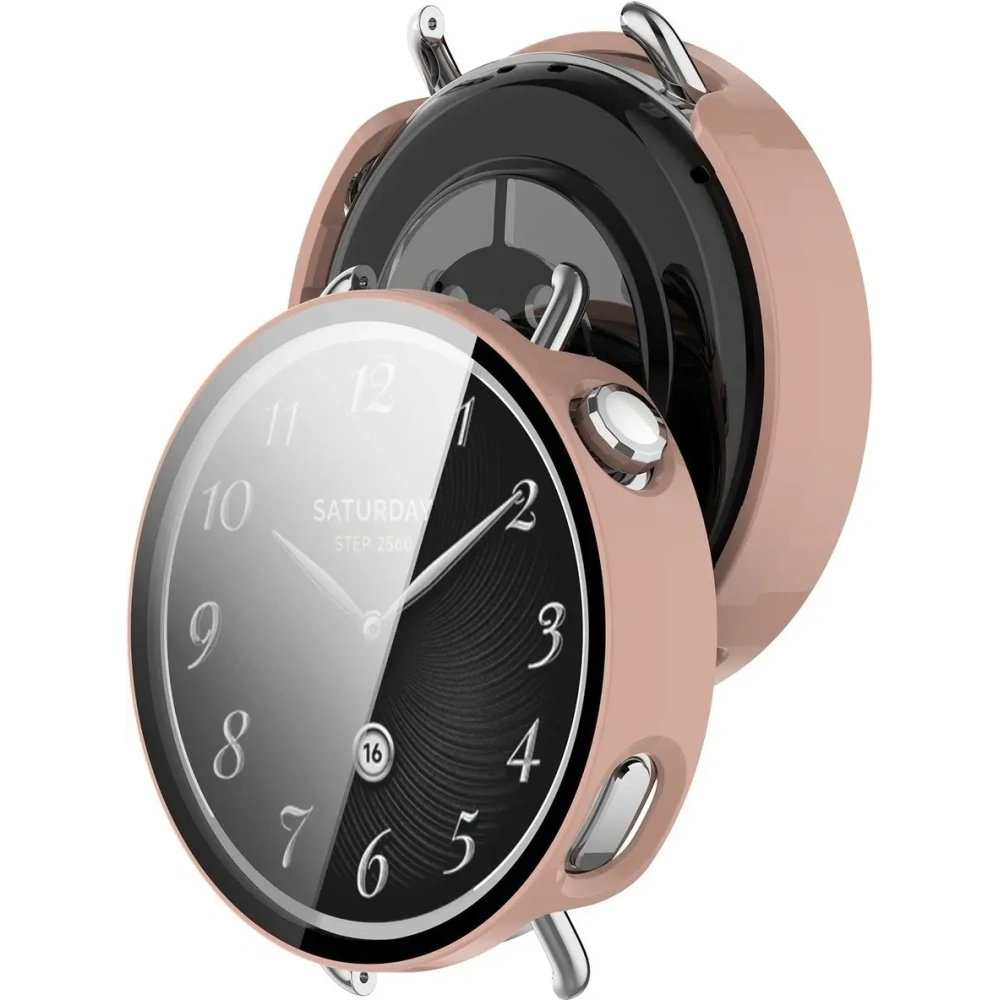 Etui ze szkłem do zegarka Bizon Case+Glass Watch do Xiaomi Watch S4 41mm różowe Etui ze szkłem do zegarka Bizon Case+Glass Watch do Xiaomi Watch S4 41mm różowe