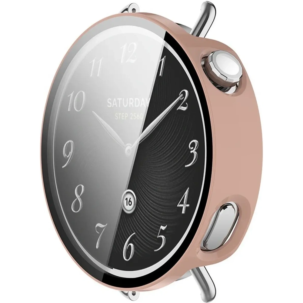Etui ze szkłem do zegarka Bizon Case+Glass Watch do Xiaomi Watch S4 41mm różowe Etui ze szkłem do zegarka Bizon Case+Glass Watch do Xiaomi Watch S4 41mm różowe
