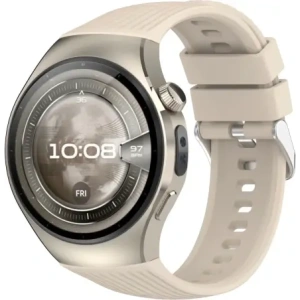 Silikonowy pasek Bizon Strap Watch Silicone T do Huawei Watch 5 42mm beżowy