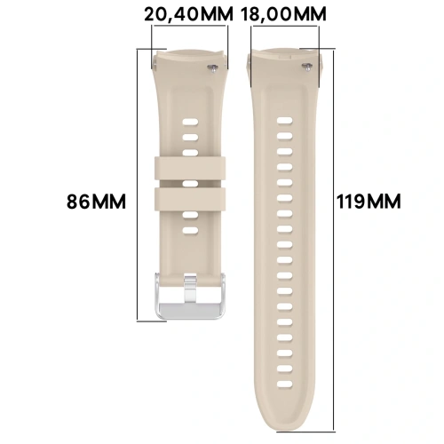 Silikonowy pasek Bizon Strap Watch Silicone T do Huawei Watch 5 42mm beżowy