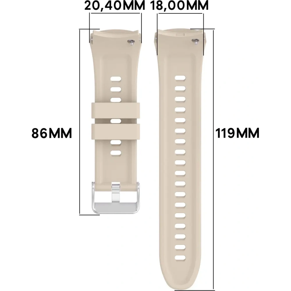 Silikonowy pasek Bizon Strap Watch Silicone T do Huawei Watch 5 42mm beżowy