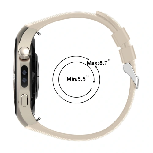 Silikonowy pasek Bizon Strap Watch Silicone T do Huawei Watch 5 42mm beżowy