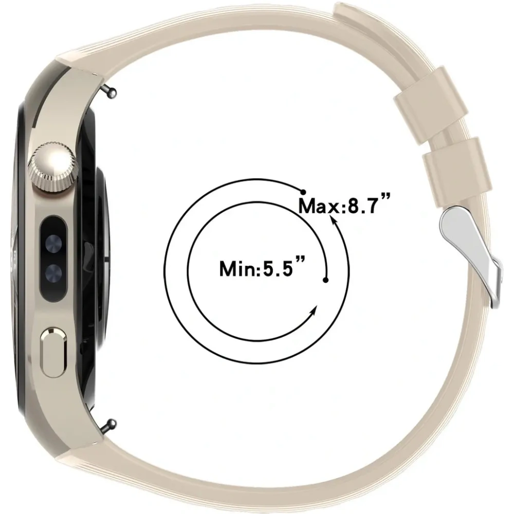 Silikonowy pasek Bizon Strap Watch Silicone T do Huawei Watch 5 42mm beżowy