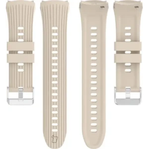 Silikonowy pasek Bizon Strap Watch Silicone T do Huawei Watch 5 42mm beżowy