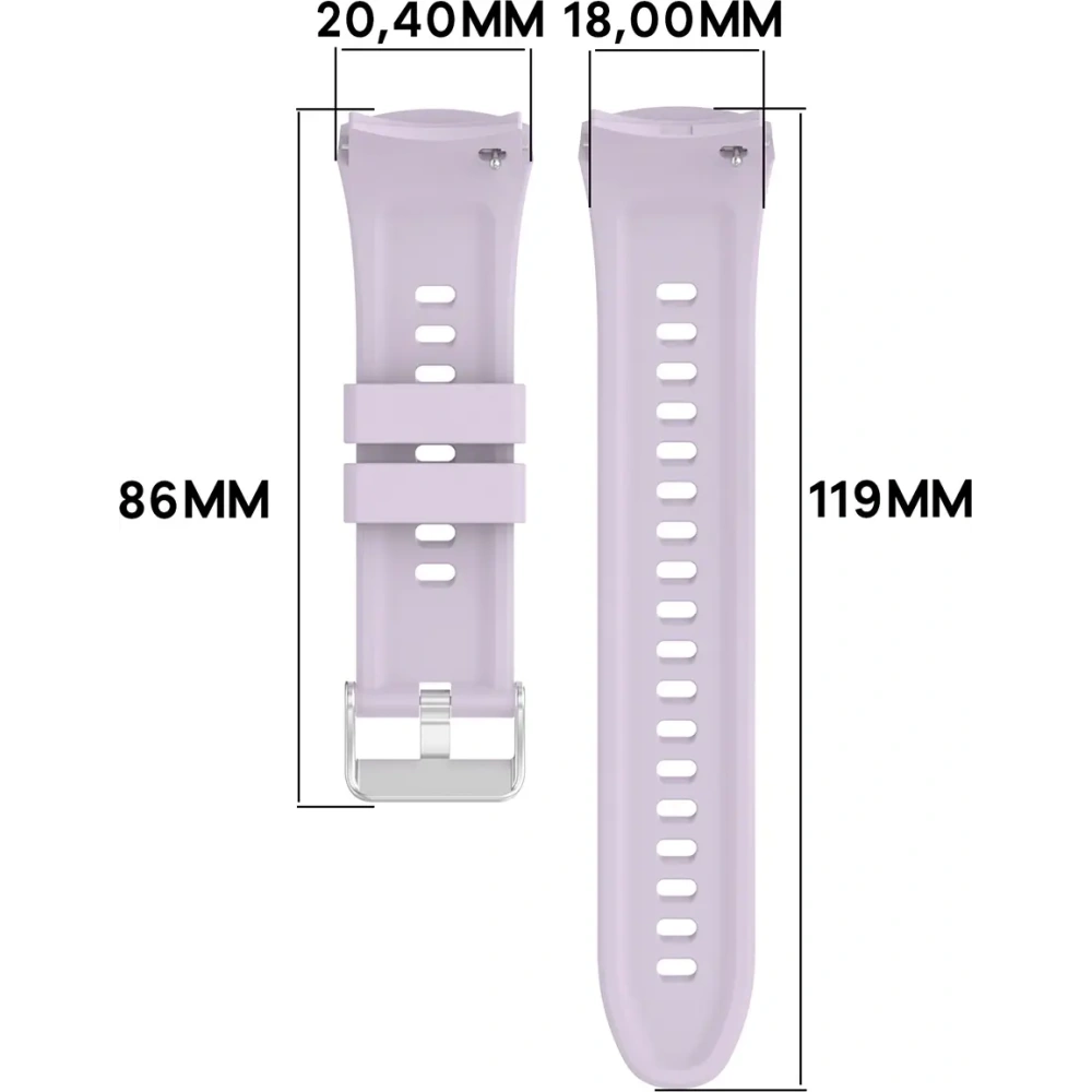 Silikonowy pasek Bizon Strap Watch Silicone T do Huawei Watch 5 42mm fioletowy