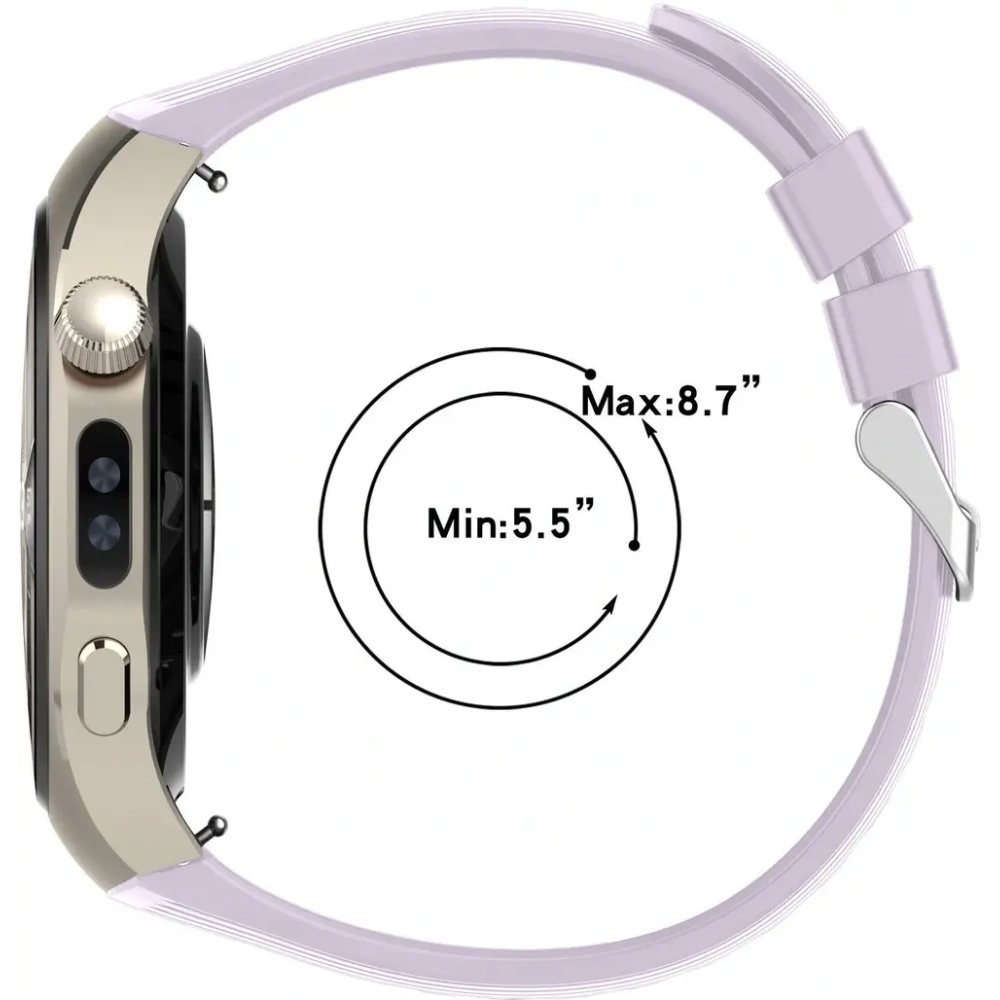 Silikonowy pasek Bizon Strap Watch Silicone T do Huawei Watch 5 42mm fioletowy